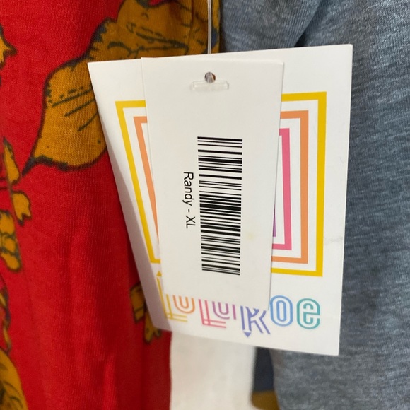 NWT 2 Lot LuLaRoe Randy Baseball Tees Leaves Stripes  Size XL - Picture 5 of 6